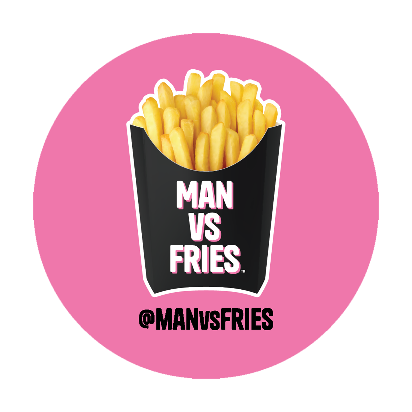 Man vs Fries - 3" Sticker Roll