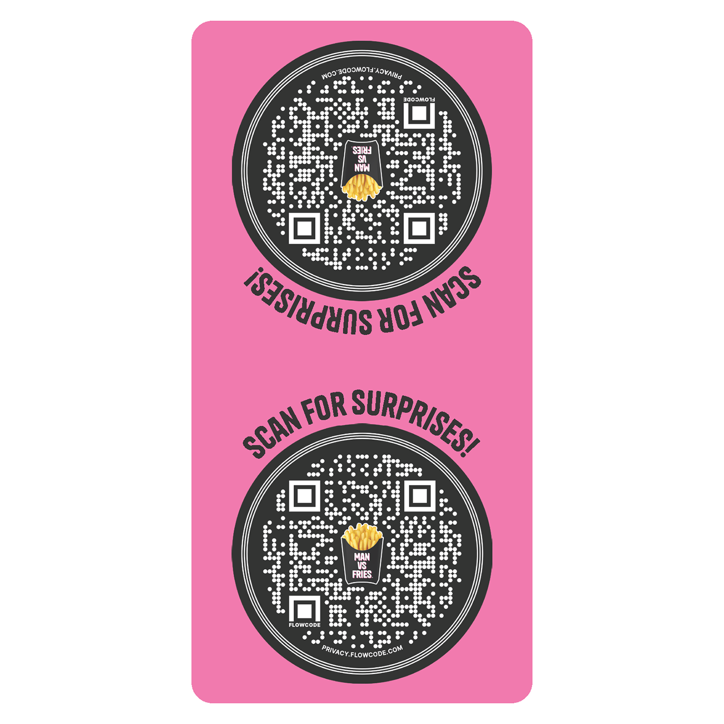 Man vs Fries - Tamper Evident Sticker